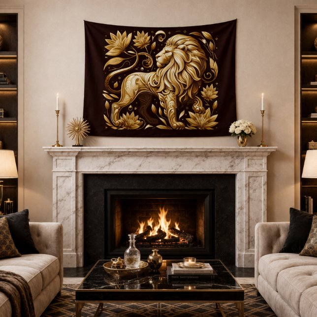 Tapiz Majestuoso León de Oro (Subido por el creador)