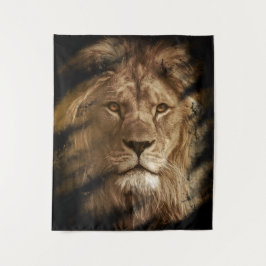Tapiz Majestuoso retrato de león arte de vida silvestre