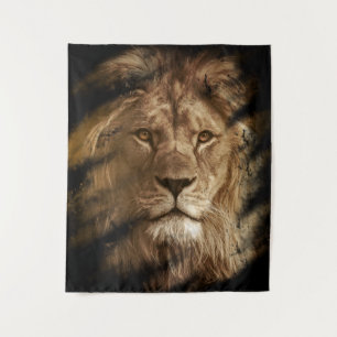 Tapiz Majestuoso retrato de león arte de vida silvestre