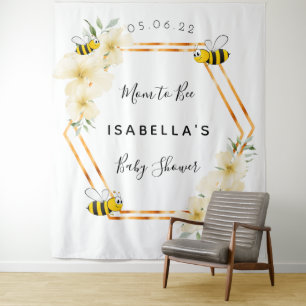 Tapiz Mamá abeja florales dios geométrico Baby Shower