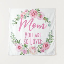 Tapiz Mamá, eres tan querida Rosa de Floral Wreath