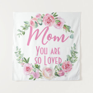 Tapiz Mamá, eres tan querida Rosa de Floral Wreath