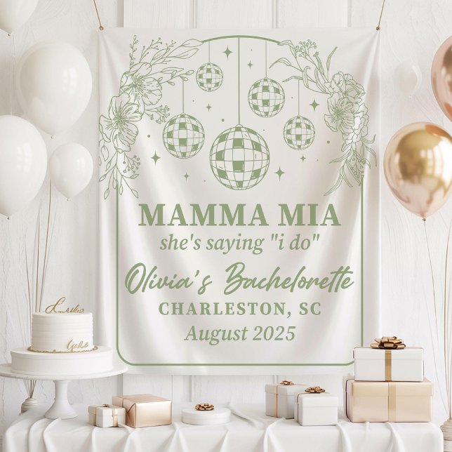 Tapiz Mamma Mia Bachelorette Party Banner, She's Saying  (Subido por el creador)
