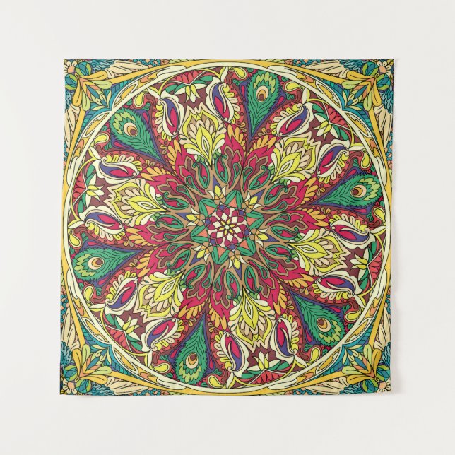 Tapiz Mandala Bandana: Diseño inmaculado. (Anverso)