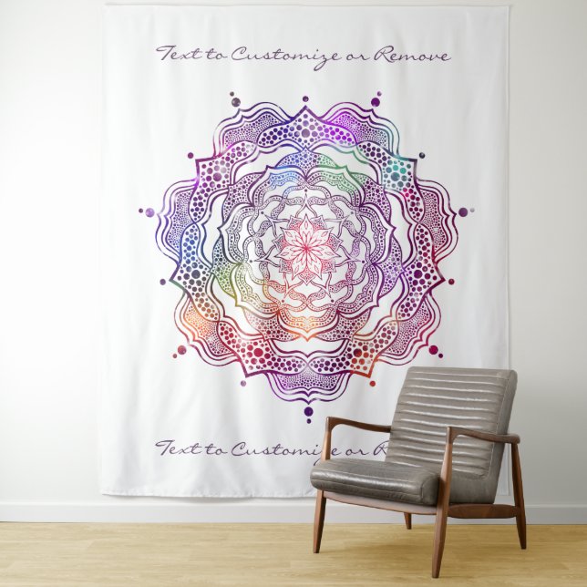 Tapiz Mandala colorida Arte Hermosa Moda Personalizado e (In situ)