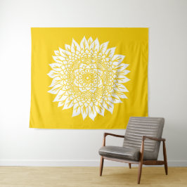 Tapiz Mandala del girasol amarillo boho