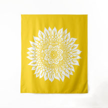 Mandala del girasol amarillo boho