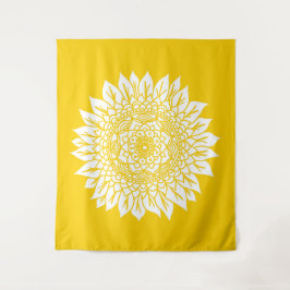 Tapiz Mandala del girasol amarillo boho