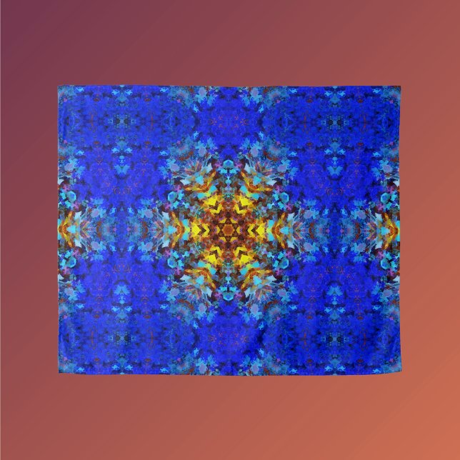 Tapiz Mandala digital amarillo y azul (Subido por el creador)