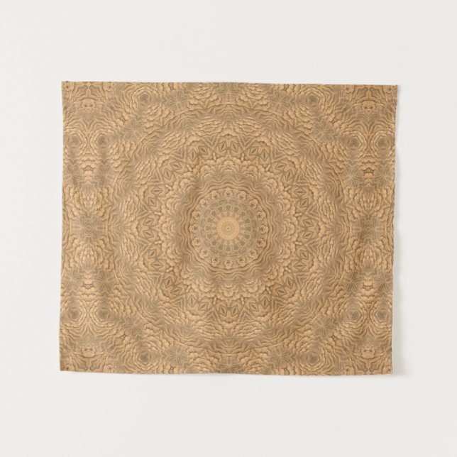 Tapiz Mandala dorada. "Arena dorada". (Anverso (horizontal))