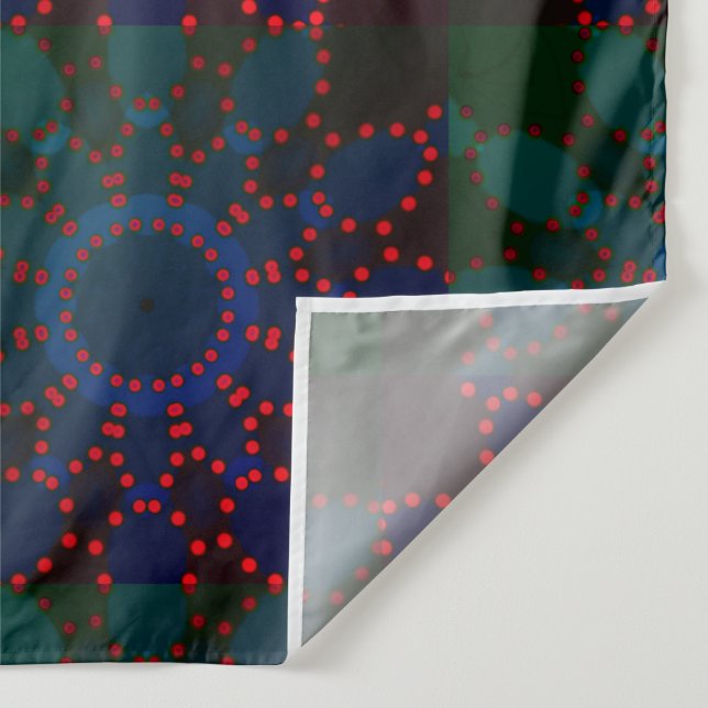 Tapiz Mandala moderna con líneas rojas de Rosa negro (Detalle)