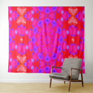 Tapiz Mandala morada, rosa y Naranja