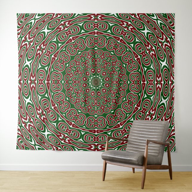 Tapiz Mandalá Navideño Ornamental (In situ (horizontal))