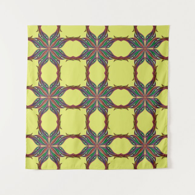 Tapiz Mandala psicodélica moderna (Anverso (horizontal))