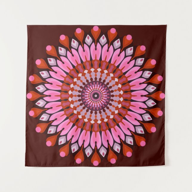 Tapiz Mandala rosa (Anverso)