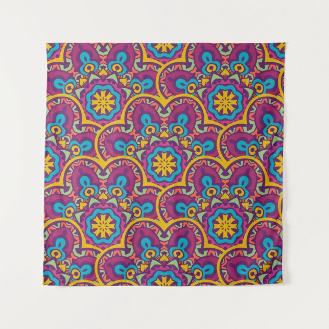 Tapiz Mandalas repiten desi de etnia india tribal (Anverso)