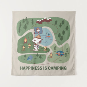 Tapiz Maní Mapa del campamento Snoopy & Woodstock