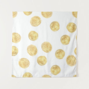 Tapiz Mano de puntos de Polka dorada dibujada