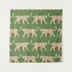 Tapiz Mano dibujada de un paro de leopardo abstracto con