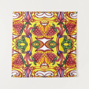 Tapiz Mano Dibujada: Elegancia Ornamental Floral.