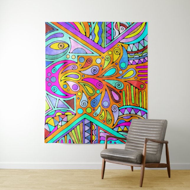 Tapiz Mano dibujada por EDDArt - Blah Blah 1 (In situ)