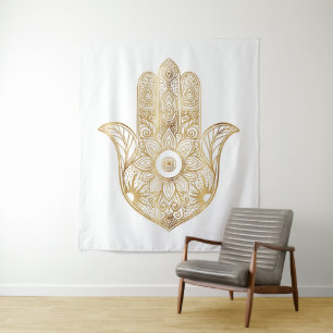 Tapiz Mano Hamsa Gold Sunflower