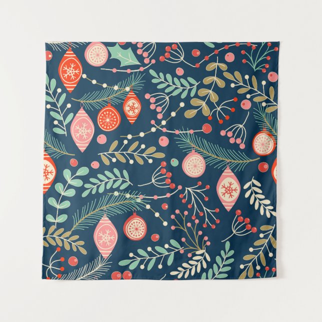 Tapiz Mano vintage de Navidad sin inconvenientes (Anverso)