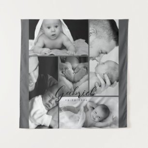 Tapiz Manta de colage de fotos personalizadas para bebé