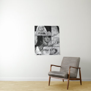 Tapiz Manta de colage de fotos personalizadas para bebé