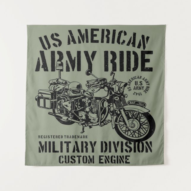 Tapiz manta de motocicleta del ejército (Anverso)