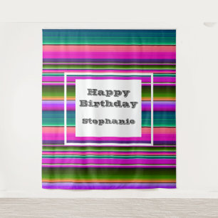 Tapiz Manta Mexicana Serape Fiesta de Cumpleaños
