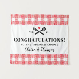 Tapiz Mantel de picnic a cuadros rojos Felicidades por l
