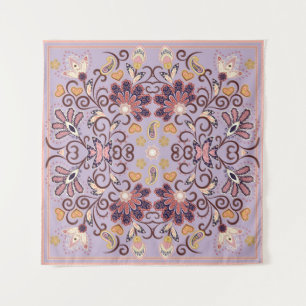 Tapiz Manteles florales indios: adorable patrón pastel