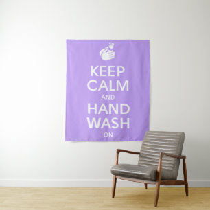 Tapiz Mantener La Calma Y El Lavado De Mano En La Gripe
