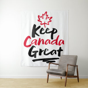 Tapiz ¡Mantenga CANADÁ Grande! Hoja de Arce Canadiense