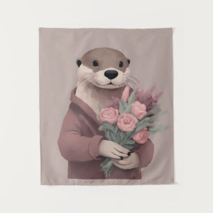 Tapiz Mantequilla Adorable Con Flores