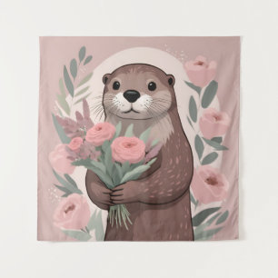 Tapiz Mantequilla Adorable Con Flores