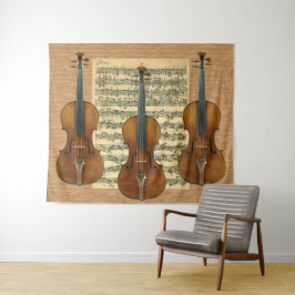 Tapiz Manuscrito de Bach Chaconne del trío del violín de