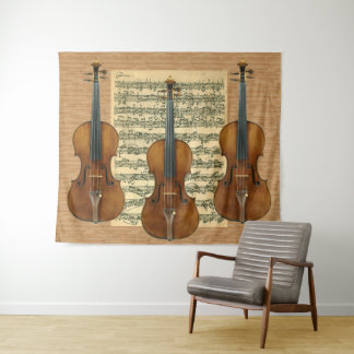 Tapiz Manuscrito de Bach Chaconne del trío del violín de