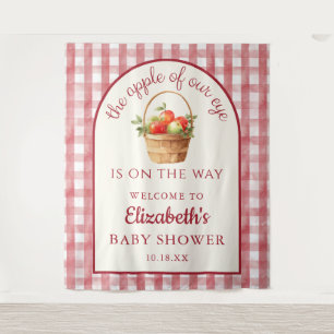 Tapiz Manzana De Nuestro Ojo Fondo Para Baby Shower Rojo
