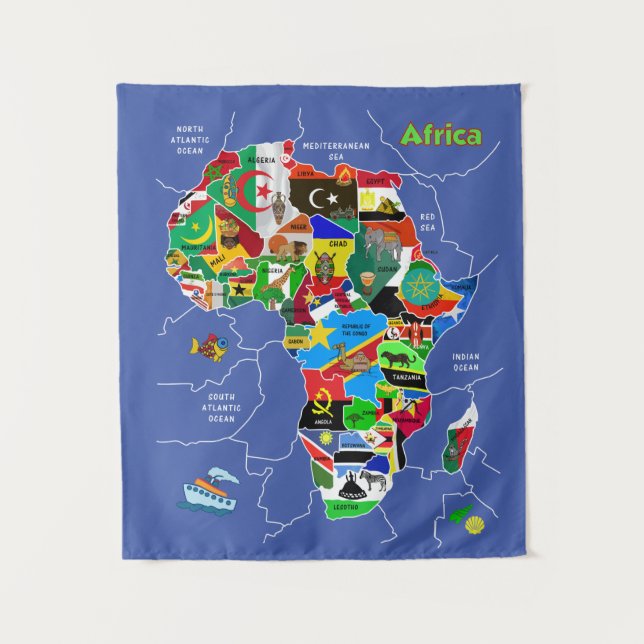 Tapiz Mapa de África (Anverso)