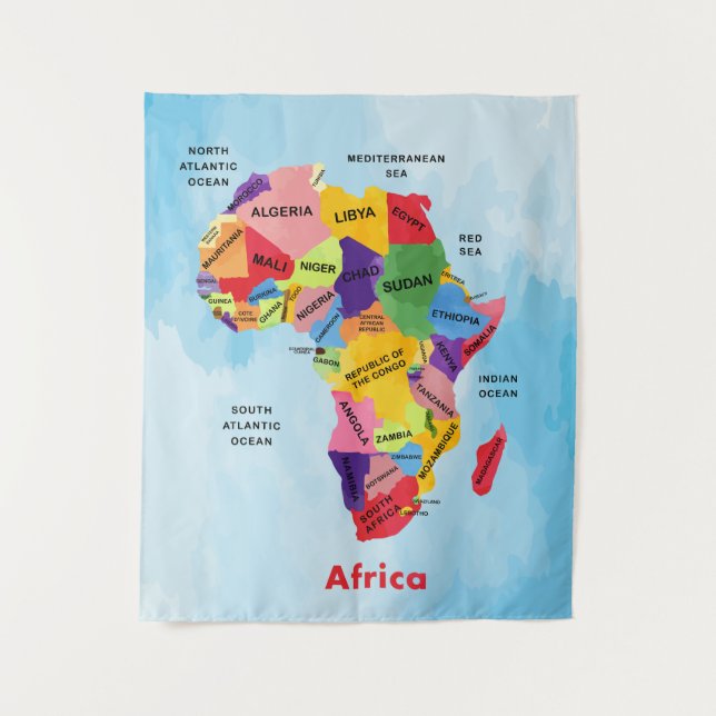 Tapiz Mapa de arte de África (Anverso)