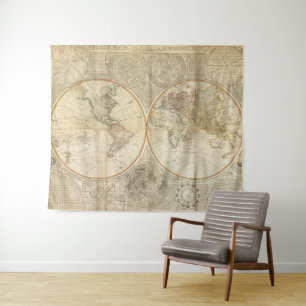 Tapiz Mapa de época del mundo (1799) 2