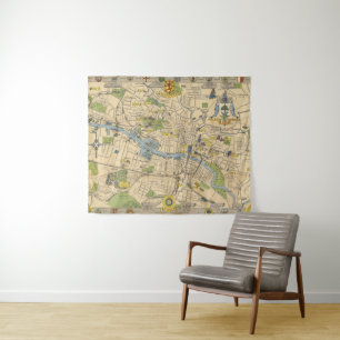 Tapiz Mapa de Glasgow, Inglaterra