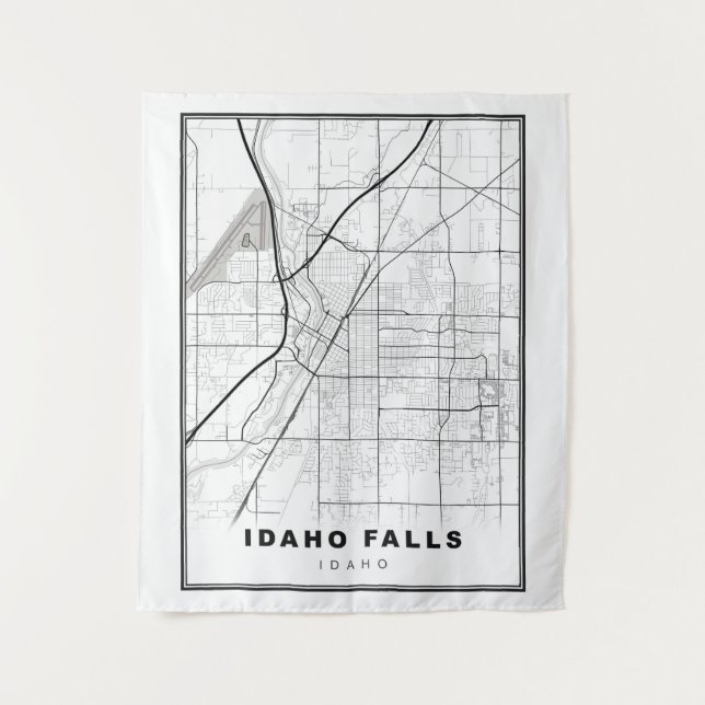 Tapiz Mapa de Idaho Falls (Anverso)