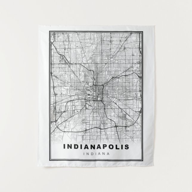 Tapiz Mapa de Indianapolis (Anverso)