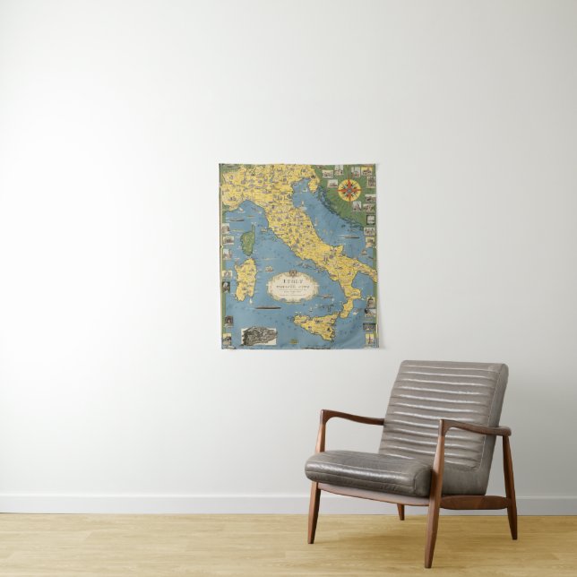 Tapiz Mapa de Italia con la Ciudad del Vaticano (In situ)