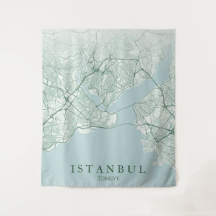 Tapiz Mapa de la ciudad de Estambul Turquía Diseño Mínim