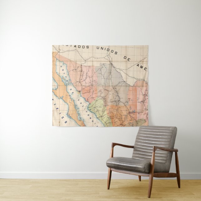 Tapiz (Mapa de la letra de las comunicaciones) de México (In situ (horizontal))