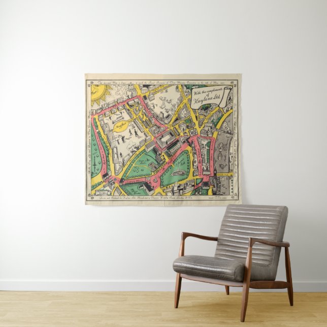 Tapiz Mapa de la ruta de la coronación, Londres, (In situ (horizontal))